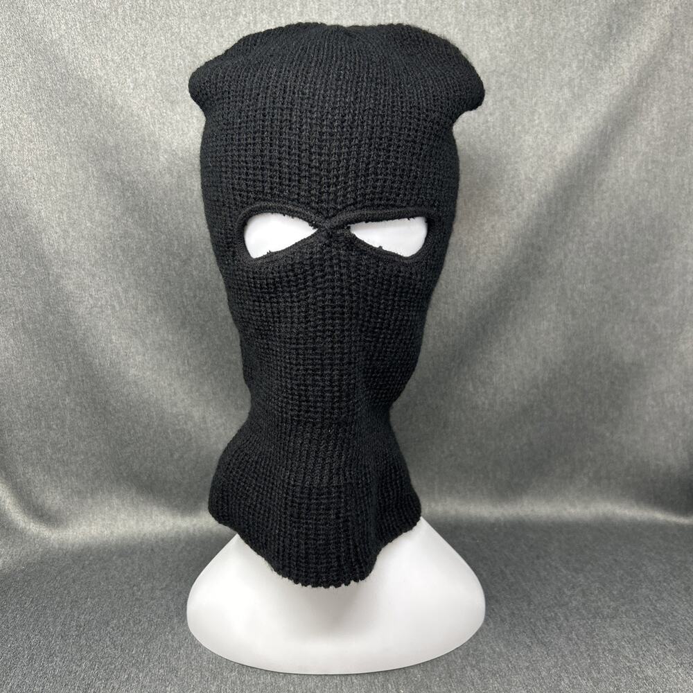 Black Balaclava Knit Robber Shiesty Beanie Ski Mask Adult One Size Fits Most